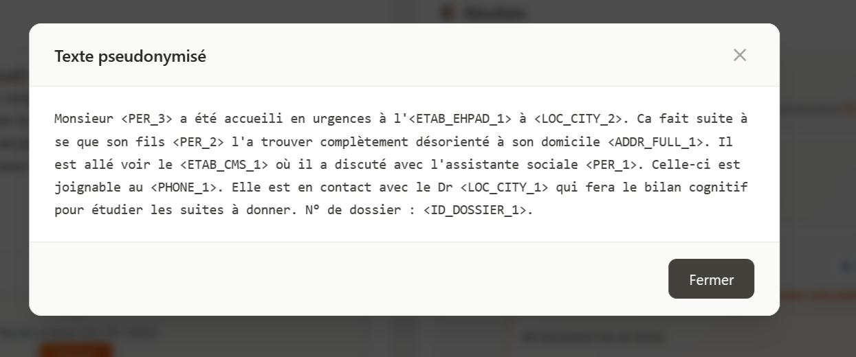 Capture d'écran de l'interface